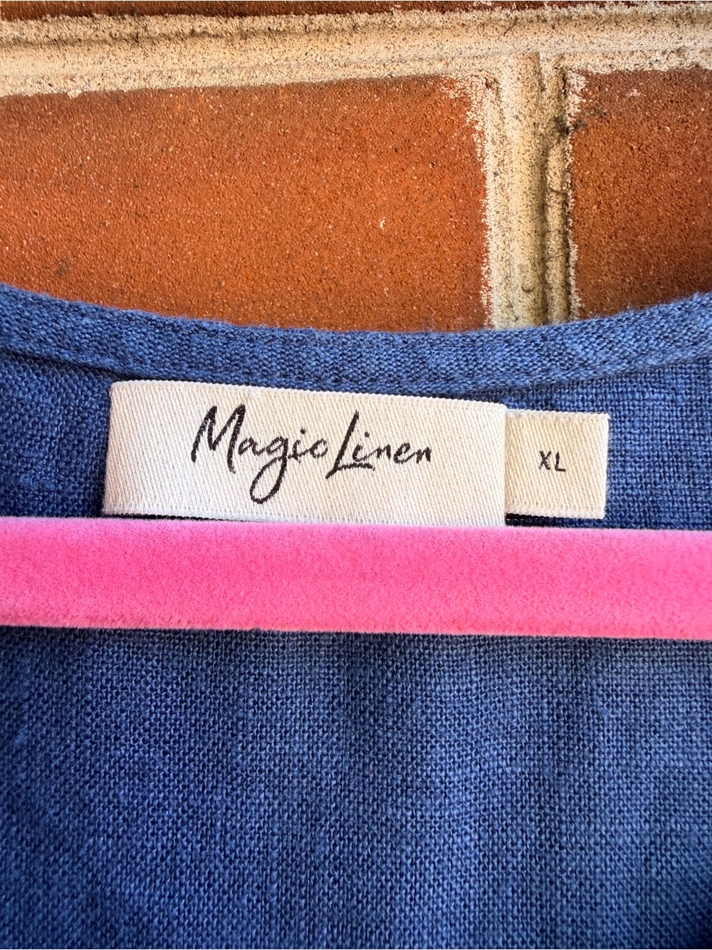 Magic Linen Relaxed Blue Linen Knee-length Dress - Picture 3 of 8